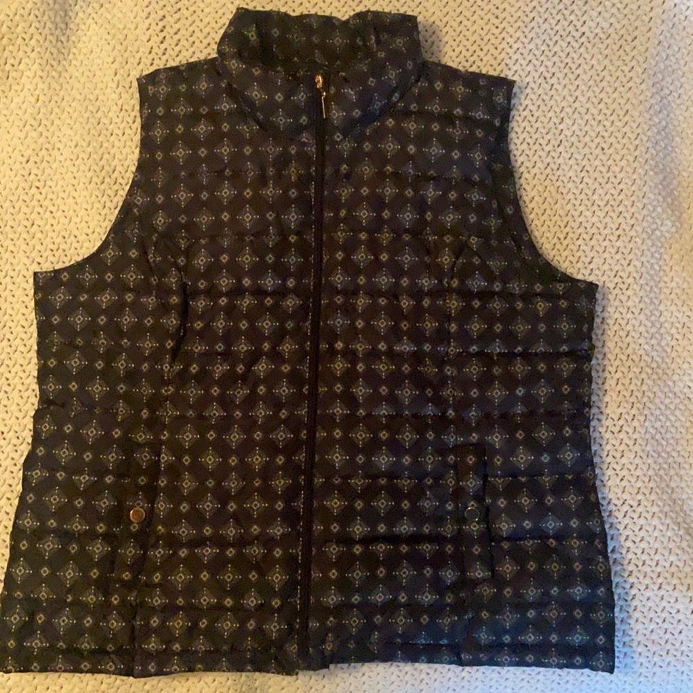Charter Club Puffy Patterned Vest- Women’s XL